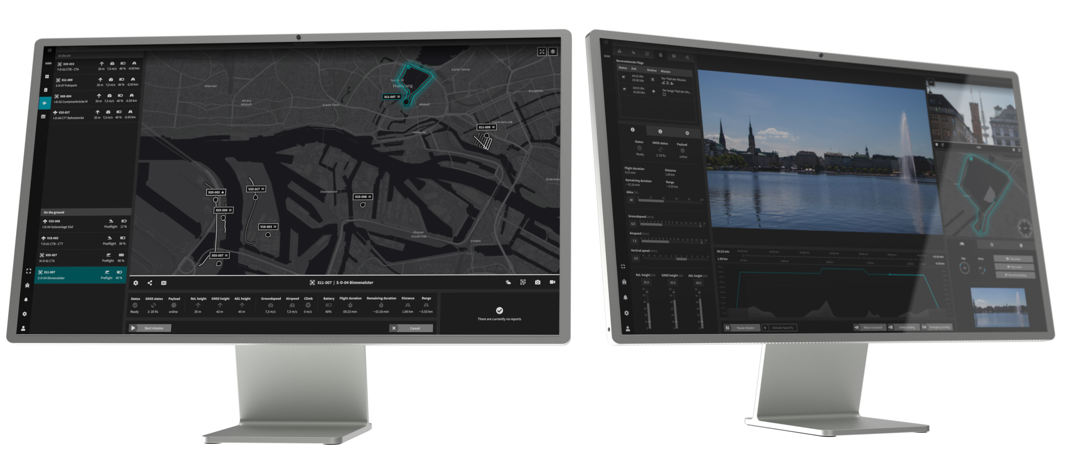 Product screens of HHLA Sky "Integrated Control Center"