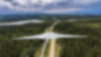A BVLOS operating VTOL drone is monitoring a gas pipeline that runs through Canadian forests and mountains