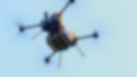An Eurofins X25 drone takes off to deliver medical lab samples.
